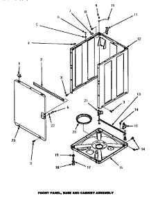 Front Panel, Base & Cabinet Assembly parts for Amana Washer LW2001W/PLW2001W from AppliancePartsPros.com