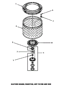 Clothes Guard, Washtub, Lint Filter & Hub (Cw8203w / Pcw8203w) (Cw8403w / P1163311ww) (Lw8203w / P1163212ww) (Lw8403w / P1163305ww) parts for Amana Washer LW8403W/P1163305WW from AppliancePartsPros.com