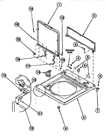 Loading Door And Control parts for Amana Washer LWA90W/PLWA90AW from AppliancePartsPros.com