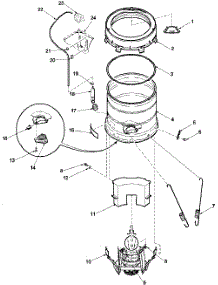 Outer Tub, Cover, Pressure Tube parts for Amana Washer LWD67AW-PLWD67AW from AppliancePartsPros.com