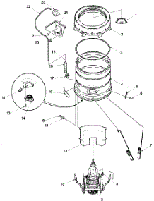 Outer Tub, Cover, Pressure Tube, And Cou parts for Amana Washer LWD70AL-PLWD70AL from AppliancePartsPros.com