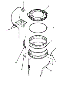 Outer Tub, Cover & Pressure Hose parts for Amana Washer LWM423L-P1176404WL from AppliancePartsPros.com