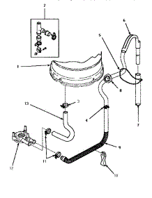 Drain Hose & Siphon Break parts for Amana Washer LWM423L-P1176404WL from AppliancePartsPros.com
