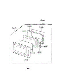 Door Parts parts for Goldstar Countertop Microwave MA-1011W from AppliancePartsPros.com