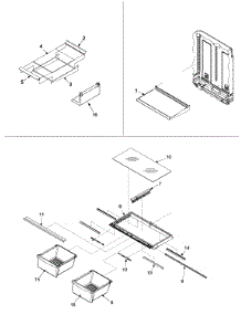 Refrigerator Shelving parts for Maytag Bottom-Mount Refrigerator MBB1952GRW from AppliancePartsPros.com