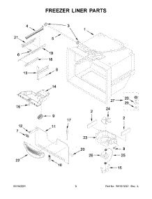 Freezer Liner Parts parts for Maytag Bottom-Mount Refrigerator MBB1957FEW02 from AppliancePartsPros.com