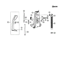 Handle / Rear Dust Compartment parts for Panasonic Upright Vacuum MC-V7315-1 from AppliancePartsPros.com