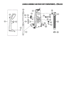 Handle / Rear Dust Compartment parts for Panasonic Upright Vacuum MC-V7337 from AppliancePartsPros.com