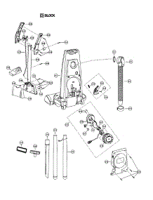 Handle / Rear Dust Compartment / Reel parts for Panasonic Upright Vacuum MC-V7407D from AppliancePartsPros.com