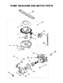 Pump, Washarm And Motor Parts parts for Maytag Dishwasher MDB4949SHZ1 from AppliancePartsPros.com