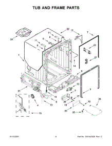 Tub And Frame Parts parts for Maytag Dishwasher MDB8959SKB0 from AppliancePartsPros.com