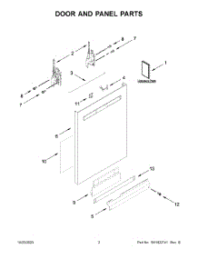 Door And Panel Parts parts for Maytag Dishwasher MDB8959SKW1 from AppliancePartsPros.com