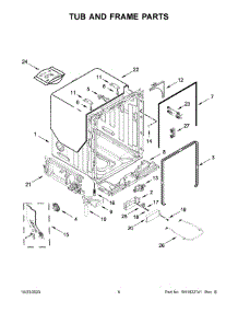 Tub And Frame Parts parts for Maytag Dishwasher MDB8959SKW1 from AppliancePartsPros.com