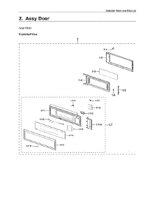 Door Assy parts for Samsung Microwave/Hood Combo ME11A7510DS/AA-00 from AppliancePartsPros.com