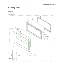Door Assy parts for Samsung Microwave/Hood Combo ME16A4021AS/AA-00 from AppliancePartsPros.com
