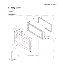 Door Assy parts for Samsung Microwave/Hood Combo ME16A4021AW/AA-00 from AppliancePartsPros.com