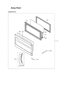Door Assy parts for Samsung Microwave/Hood Combo ME16K3000AS/AC-00 from AppliancePartsPros.com
