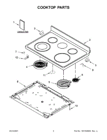 Cooktop Parts parts for Maytag Electric Range MER6600FZ3 from AppliancePartsPros.com