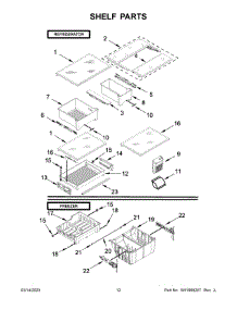 Shelf Parts parts for Maytag Bottom-Mount Refrigerator MFB2055FRZ04 from AppliancePartsPros.com