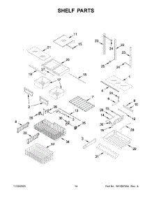 Shelf Parts parts for Maytag Bottom-Mount Refrigerator MFC2062FEZ12 from AppliancePartsPros.com