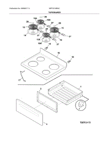 Top / Drawer parts for Universal Multiflex (Frigidaire) Electric Range MFF3015RWC from AppliancePartsPros.com