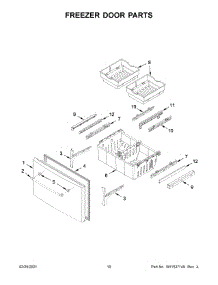 Freezer Door Parts parts for Maytag Bottom-Mount Refrigerator MFI2269FRB03 from AppliancePartsPros.com