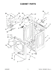 Cabinet Parts parts for Maytag Dryer MGD8630HW3 from AppliancePartsPros.com