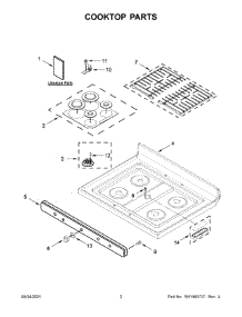 Cooktop Parts parts for Maytag Gas Range MGR7700LZ0 from AppliancePartsPros.com