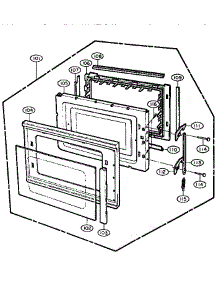 Door parts for Goldstar Countertop Microwave MH-1353M from AppliancePartsPros.com