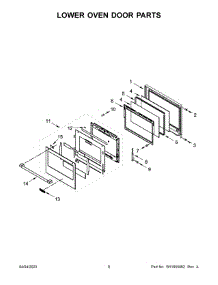 Lower Oven Door Parts parts for Maytag Electric Wall Oven MOED6030LZ00 from AppliancePartsPros.com