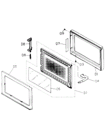 Door parts for Panasonic Countertop Microwave MQS0806H from AppliancePartsPros.com