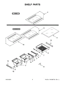 Shelf Parts parts for Maytag Top-Mount Refrigerator MRT118FFFH09 from AppliancePartsPros.com