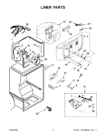 Liner Parts parts for Maytag Top-Mount Refrigerator MRT118FFFZ07 from AppliancePartsPros.com