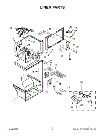 Liner Parts parts for Maytag Top-Mount Refrigerator MRT311FFFZ01 from AppliancePartsPros.com