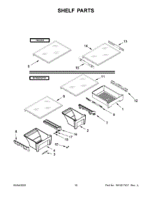 Shelf Parts parts for Maytag Top-Mount Refrigerator MRT311FFFZ02 from AppliancePartsPros.com