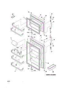 Door parts for Universal Multiflex (Frigidaire) Top-Mount Refrigerator MRTC18V3MWZ from AppliancePartsPros.com