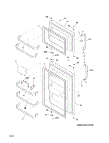 Doors parts for Universal Multiflex (Frigidaire) Top-Mount Refrigerator MRTW20V3PW1 from AppliancePartsPros.com