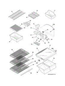 Shelves parts for Universal Multiflex (Frigidaire) Top-Mount Refrigerator MRTW20V5PW3 from AppliancePartsPros.com