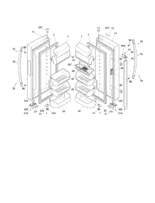 Fresh Food Door parts for Universal Multiflex (Frigidaire) Bottom-Mount Refrigerator MSBH30V7LS4 from AppliancePartsPros.com