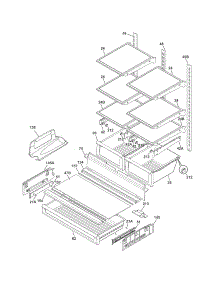 Shelves parts for Universal Multiflex (Frigidaire) Bottom-Mount Refrigerator MSBH30V7LS4 from AppliancePartsPros.com