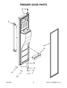 Freezer Door Parts parts for Maytag Side-By-Side Refrigerator MSC21C6MFZ05 from AppliancePartsPros.com