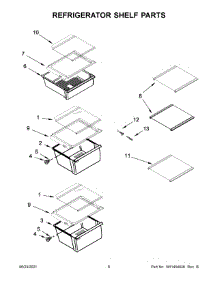 Refrigerator Shelf Parts parts for Maytag Side-By-Side Refrigerator MSS25C4MGK03 from AppliancePartsPros.com