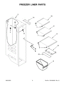 Freezer Liner Parts parts for Maytag Side-By-Side Refrigerator MSS25C4MGW03 from AppliancePartsPros.com