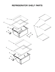 Refrigerator Shelf Parts parts for Maytag Side-By-Side Refrigerator MSS25N4MKZ00 from AppliancePartsPros.com
