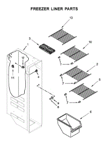 Freezer Liner Parts parts for Maytag Side-By-Side Refrigerator MSS25N4MKZ01 from AppliancePartsPros.com