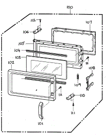 Door Parts parts for Goldstar Microwave/Hood Combo MV-1155W from AppliancePartsPros.com