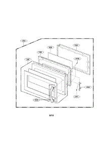 Door Parts (Ii) parts for Goldstar Microwave/Hood Combo MV1610ST from AppliancePartsPros.com