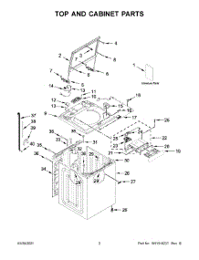 Top And Cabinet Parts parts for Maytag Washer MVW6200KW1 from AppliancePartsPros.com