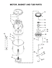 Motor, Basket And Tub Parts parts for Maytag Washer MVWB757JW0 from AppliancePartsPros.com