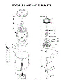 Motor, Basket And Tub Parts parts for Maytag Washer MVWB765FW4 from AppliancePartsPros.com
